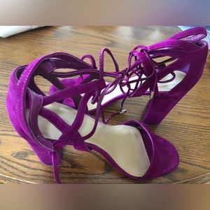 NWOT Marc Fisher Purple Suede Fatima Platform Heels Shoes 10M